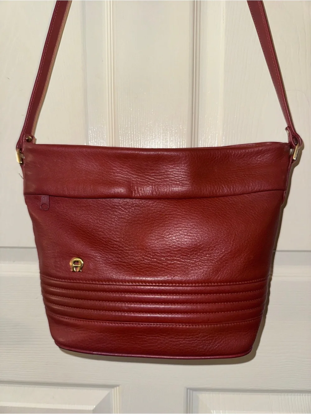 Vintage Etienne Aigner Brown Leather Crossbody Bag made in Korea